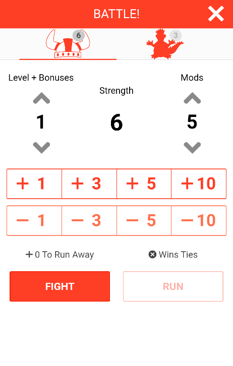 The Game Keeper - munchkin battle screen