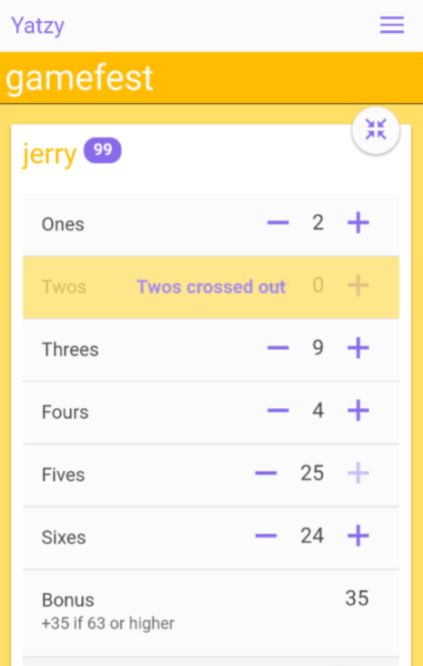 The Game Keeper - expanded scorecard